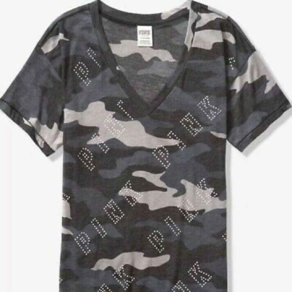 Pink VS bling camp logo t-shirt S